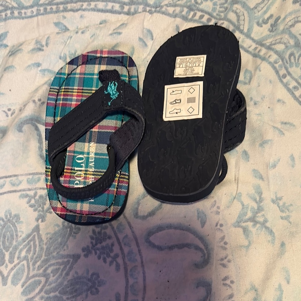 Plaid Kids Flip Flops